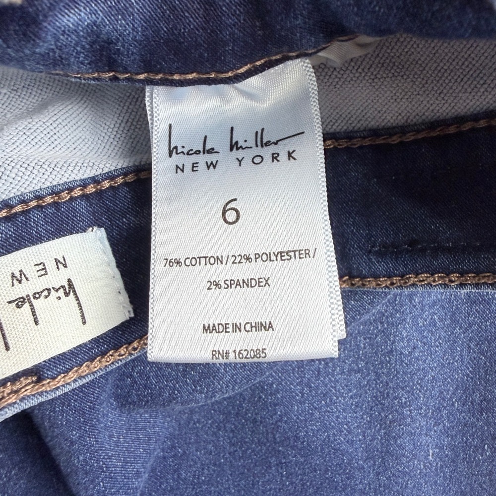 Nicole Miller Jeans Soho High Rise Ankle Skinny Dark Wash Raw Hem Size 6 - Picture 4 of 10